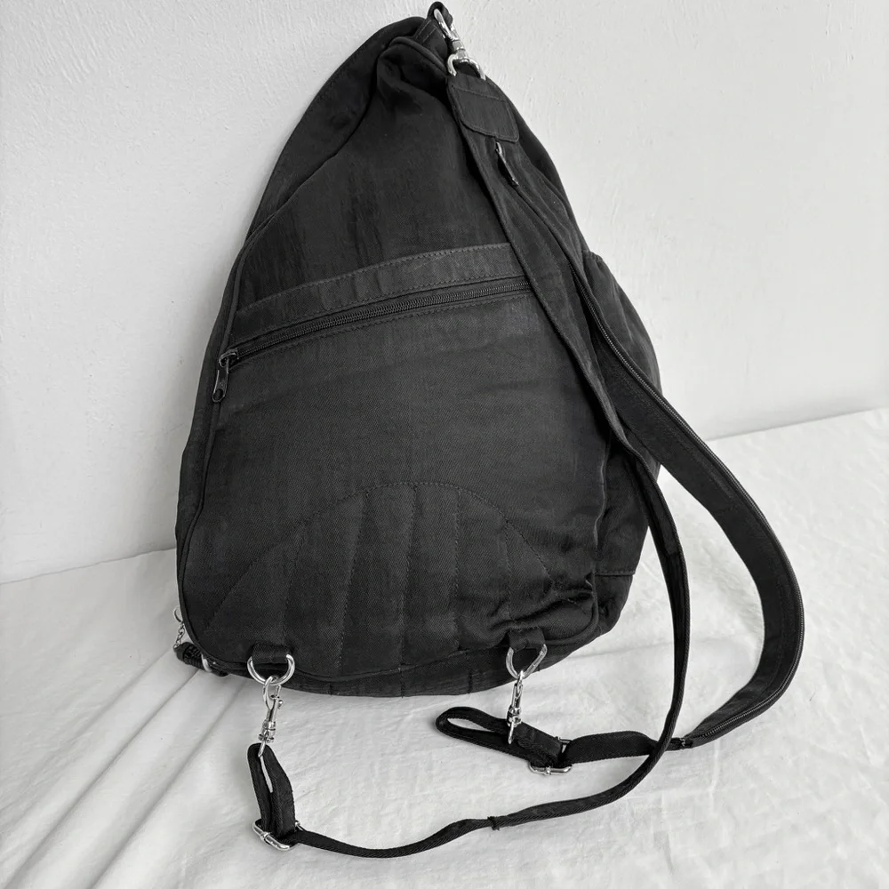 NORM THOMPSON LARGE Teardrop Black Nylon Sling Backpack Bag Unisex TRAVEL - Picture 4 of 13